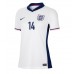 Camisa de Futebol Inglaterra Ezri Konsa #14 Equipamento Principal Mulheres Europeu 2024 Manga Curta